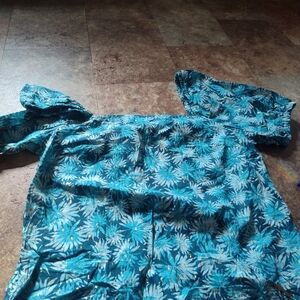 Floral Blue and White Blouse